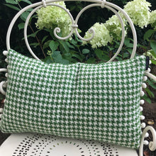 Load image into Gallery viewer, Green Houndstooth Cushion
