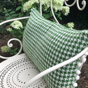 Green Houndstooth Cushion